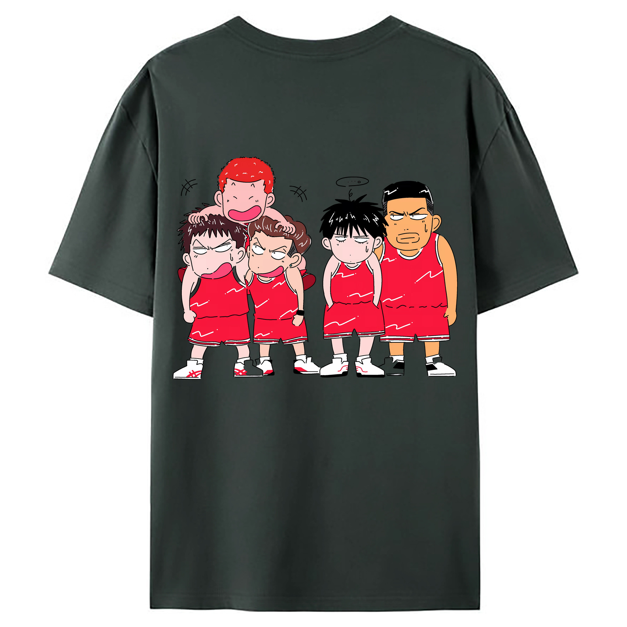 （画像用） SLAM DUNK／スラムダンク 綿100％ メンズ半袖Tシャツ（バックプリント） 通気性